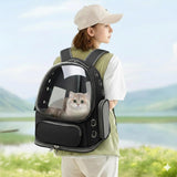 GixDix Cat Backpack Carrier for Cats and Small Dogs, Breathable Cat Bubble Backpack, Airline Approved Pet Travel Carrier for Hiking Camping Outdoor(Black)