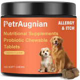 Dog Allergy Chews | Daily Support for Itchy Skin, Immune Health & Seasonal Allergies from Probiotics Omega 3 Quercetin Colostrum,Paw Licking, Pet Itchy Ear Relief Supplement - 100ct