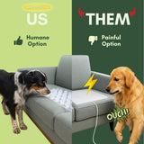 PEACHTREE PET Made in The USA (Love Seat) Clear Humane Scat Mat to Keep Dogs Off Couch & Dog Counter Surfing Deterrent - Pain Free Pet Furniture Protector Solution for Indoor (4 Sheets) US Patented