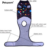 PetWarm Dog Surgery Suit, Dog Surgical Recovery Suit Female and Male, Dog Onesie for Surgery, Cone E-Collar Alternative, Satellite Pattern, Black, XS