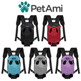 PetAmi Dog Carrier Backpack, Adjustable Dog Pet Cat Front Carrier Backpack | Ventilated Dog Chest Carrier for Hiking Camping Travel, Sling Bag for Small Medium Dog Cat Puppies, Small, 5-9 lbs, Black