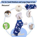 PetWarm Dog Suit for Surgery Recovery, Clothes for Dogs, Dog Bodysuit for Recovery, Cone Alternative for Post-Operative Use, Prevents Licking and Scratching, Unicorn Pattern, Blue, XS