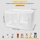 BUMUBI Clear Acrylic Dog Fence Pet Playpen Puppy Cat Small Play Pen Indoor Outdoor Whelping Box for Dogs with Gate (4 Plastic Panels+2 Transparent Panels)