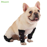 PetWarm Dog Recovery Sleeve 4pcs Set, Dog Leg Sleeve, Ideal for Comfort and Support During Pet Recovery, Suitable for Active or Support Recoverying Pet Use, Black, S