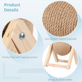 Bunny Scratch Ball - Toxic-Free Natural Sisal Scratching Ball with Enhanced Stable Wood Base | Pet Scratcher Toy for Rabbits, Cats, Chinchillas, 7''x7''x6.2''