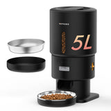 Automatic Cat Feeder - 5L Anti-Clog Cat Food Dispenser Keeps 2-15mm Dry Food Fresh, 10s Voice, 1-6 Meals/Day, Programmable Portions, 180-Day Battery Life, Easy to Clean Auto Pet Feeder for Small Dog