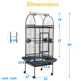 Sinopet 69-inch Large Bird Cage with Stand, Flight Cages for Parakeets & Play Top & Birdcage Cover for African Grey Quaker Amazon Cockatiel Sun Parakeet Green Cheek Conure Lovebird Eclectus Parrot
