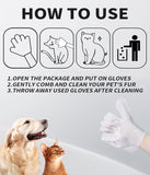 AQUASAFE Pet Glove Wipes - No-Rinse Dog Grooming Wipes & Cat Bath Gloves | Unscented Hypoallergenic Dog Wipes, [6] Ct