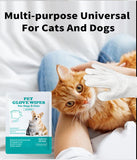 AQUASAFE Pet Glove Wipes - No-Rinse Dog Grooming Wipes & Cat Bath Gloves | Unscented Hypoallergenic Dog Wipes, [6] Ct
