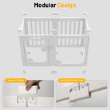 BUMUBI Clear Acrylic Dog Fence Pet Playpen Puppy Cat Small Play Pen Indoor Outdoor Whelping Box for Dogs with Gate (4 Plastic Panels+2 Transparent Panels)
