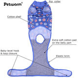PetWarm Dog Surgical Recovery Suit Male, Dog Bodysuit for Sensitive Skin Areas, Surgical Suit for Dogs Abdominal Affected Areas Bandages, Substitute E-Collar and Cone, Flower Pattern, Blue, XS