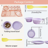Silicone Licking Mats 6 in 1 for Dogs Cats - Slow Feeder Mat for Smell Training with Water Groove, Snuffle Mats with Suction Cups, Anxiety Relief and Boredom Reducer, Silicone Foldable Bowl