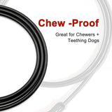 Heavy Duty Dog Leash, Chew Proof Metal Leash for Large Dogs (Up to 250lbs), WireRope Dog Leashes with Soft Silicone Grip (Black, 10 FT)