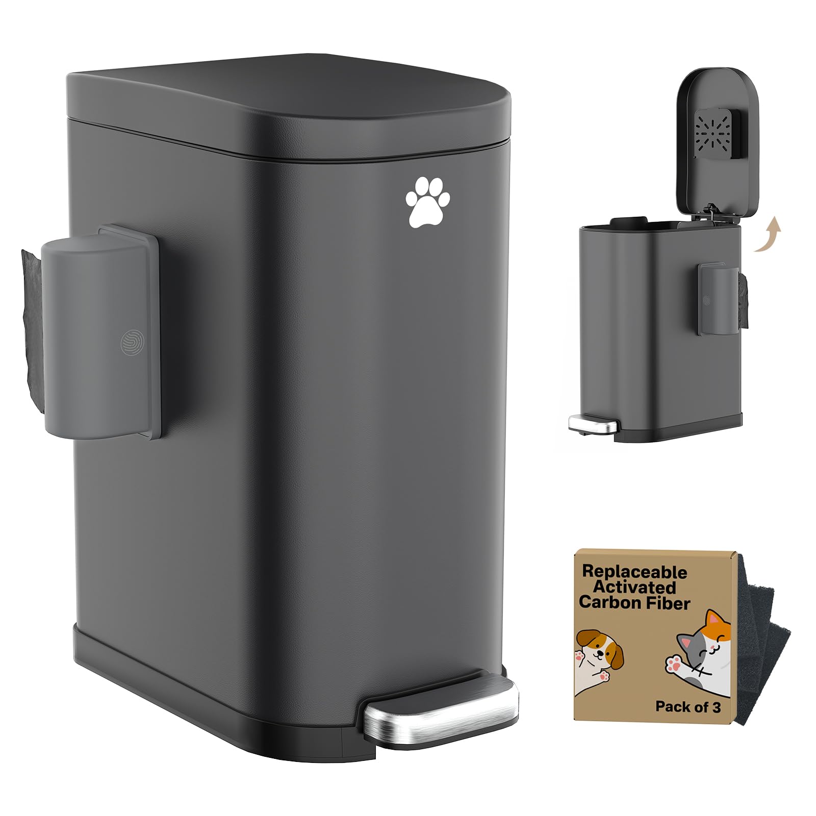 organizelink Dog Poop Trash Can Outside with Odor Control Lid