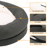 BUMUBI Medium Dog Bed with Bolster, Medium Dog Bed for Medium Dogs, Dog Bed Washable with High-Density Foam Base, Washable Zippered Cover, Non-Slip Bottom, M