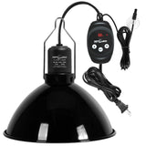 REPTI ZOO Reptile Light Fixture with Dimming Thermostat, 8.5 Inch Deep Dome Lamp Fixture with Reptile Heat Lamp Bulb Temperature Controller Reptile Dimming Thermostat Max 150W