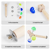 Matutinus Bird Stand Perch Toy with Rotating Balls, Bird Toys for Parakeets, Ideal for Parakeets, Cockatiels & Lovebirds (NOT for Too Small BIRDCAGES - Avoid Unwanted Returns)(1PCS)