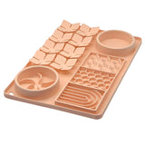 Silicone Licking Mats 6 in 1 for Dogs Cats - Slow Feeder Mat for Smell Training with Water Groove, Snuffle Mats with Suction Cups, Anxiety Relief and Boredom Reducer, Silicone Foldable Bowl