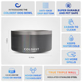 Coldest Dog Bowl - Anti Rust Metal, Non Slip, 3 Layers Insulated Stainless Steel Dog Bowls - Spill Proof & Heavy Duty - Water Bowl for Dogs, Cats & Pets, Dish Washer Safe (200 oz,Stardust Glitter)