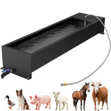 Domivans Animal Drinking Water Bowl - Stainless Steel Livestock Water Trough with Drain Hole, Automatic Waterer Filling Feeder for Cattle Pigs Sheep Horses Dogs, 47.2"*12.4"*5.3", 12 Gallons