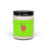 Cat in Cocktail Soy Candle — 9oz Scented Jar (Cute Kitty Wine Glass Design)