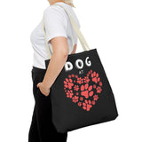 Dog Love Tote Bag - Cute Pet Paw Print Design