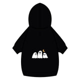 Halloween Ghost Pet Hoodie with Collar Hole — Cute Ghost Trio & Moon