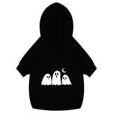 Halloween Ghost Pet Hoodie with Collar Hole — Cute Ghost Trio & Moon