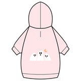 Halloween Ghost Pet Hoodie with Collar Hole — Cute Ghost Trio & Moon