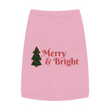 Merry & Bright Pet Tank Top — Christmas Dog Shirt with Tree Design