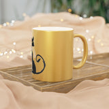 Halloween Spooky Black Cat Metallic Mug