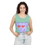 Purple Dog Graphic Tank Top — Cute Pup Illustration