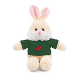 Plush Bear with Paw-Print Tee — Cute Gift for Kids & Pet Lovers