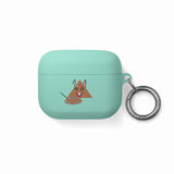 Cute Geometric Cat AirPods Case — Triangle Kitty AirPods/Pro Cover with Keyring