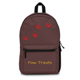 Paw Treats Pawprint Backpack — Brown Pet Lover School Bag