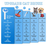 Pet Steam Brush for Dog & Cat - 3-in-1 Steam Grooming Brush for Shedding & Hair Removal - Self Cleaning Spray Comb with Mist for Long Haired Pets, Blue(waterless shampoo not include)