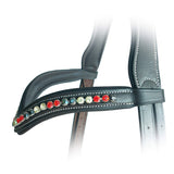 Exion Horse Browband for English Bridle | Curved Shape Padded Equestrian Browband for Show & Dressage | Hyacinth, Jonquil, Jet Hematite Crystal Browband for Horses