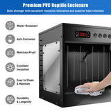 120 Gallon PVC Reptile Terrarium - Extra Large Reptile Tank with Intelligent Thermostat, Front Opening Bearded Dragon Tank Enclosure 47"x24"x24" with Carpet Mat and Sliding Door Handle for Snake Gecko