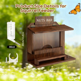Large Size Hanging Squirrel Feeders for Outside Tree, One-Piece Squirrel Picnic Table Feeder, Funny Squirrel Feeder with Water Feeder, Wooden Chipmunk Feeder Box for Corn Peanuts, No Assembly Required