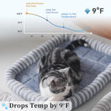 Urnat Cooling Bed Mat for Cat & Small Dog up to 15lbs, Summer Chill Non-Slip Washable Pet Pad Breathable Sleeping Cushion for Indoor Kittens Puppies (Grey,M)