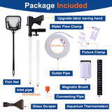 lounginglife Fish Tank Cleaner Kit, Gravel Vacuum for Aquarium, Fish Tank Aquarium Vacuum Gravel Cleaner, Aquarium Siphon with Magnetic Fish Tank Glass Cleaner, Aquarium Cleaning Tools Water Changer