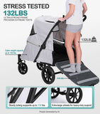 Dec-Mec Pet Stroller with Ramp for Large Dog up to 132lbs Portable&Foldable