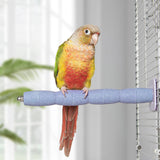 YOOSO WING Bird Perch Stand for Parrots – Natural Ceramic Grinding Stick for Beak & Claw Trimming Cage Accessory for Budgies Parakeets Cockatiels Conures Chew Toy with Abrasive Surface (Blue, 7.8Inch)