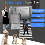 Professional Dog Grooming Tub, 50 in Stainless Steel Dog Wash Station With Foldable Ramp, Storage Drawer, Floor Grate & Faucet/Dog Bathtub for Large, Medium & Small Pets - Right Door (50 in )
