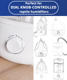 Reptile Humidity Controller, Keeps Reptile Foggers Running Only Within the Preset Humidity Range, Suitable for a Variety of Reptile Humidifiers/Foggers Controlled by the Dial Knob, Easy to Use
