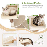 Globlazer 74In Sturdy Cat Tree for Large Cats, Heavy Duty Multi-Level Tall Cat Tree Tower for Multiple Indoor Adult Cats with Scratching Posts, 2 Cat Condos, 2 Top Perches, S74E, Beige