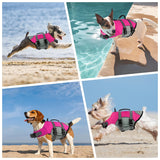 Mklhgty Dog Life Jacket, Reflective Adjustable Dog Life Vest with Rescue Handle for Swimming and Boating, Ripstop Pet Safety Life Preserver for Small, Medium and Large Dogs