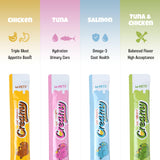 Triple Meat Protein Lickable Cat Treat – 20 Tubes Pack of Healthy Squeeze Up Creamy Snacks with Functional Nutrients for Hydration, Digestive & Coat Health – Grain Free, High Protein, Chicken Flavor
