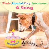 FurtasticFinds Dog Birthday Cake Toy 5.9", Larger Plush Dog Gift with Electronic Music Box, Plays Happy Birthday Song & Puppy Bark Melody, Party Decoration for All Breeds Dogs, Pink