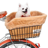 ANZOME Dog Bike Basket Liner, Sherpa Padded Cover, Brown